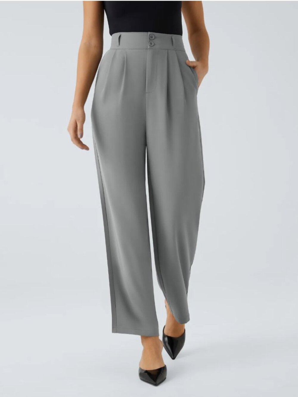 Halara Flex™ DayStretch High Waisted Pleated Wide Leg Work Pants with Pockets